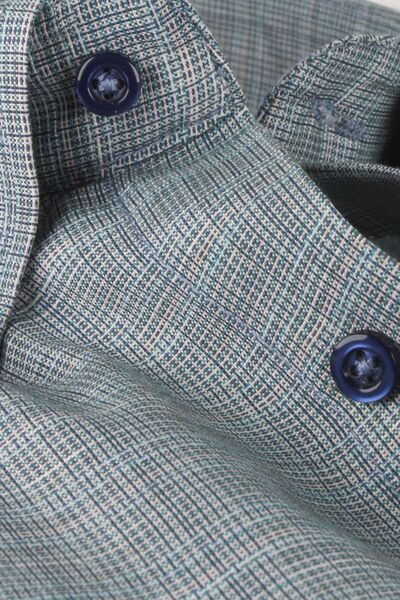 Varetta Green Linen Shirt - Double Pocket, Wide Fit, Long Sleeve