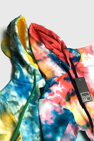 Cloise Hanorac cu glugă vopsit cu cravată pentru copii unisex