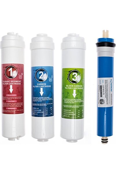 SULOOK Kapalı Kasa Su Arıtma Cihazı Dörtlü Filtre Seti (üçlü Ön Filtre + Vont...