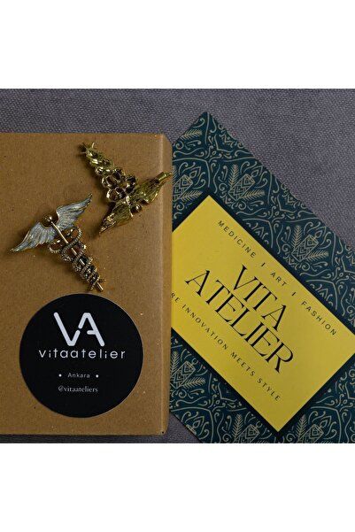 Vita Atelier Doktorlara özel tasarım broş 3 - tıp sembolü