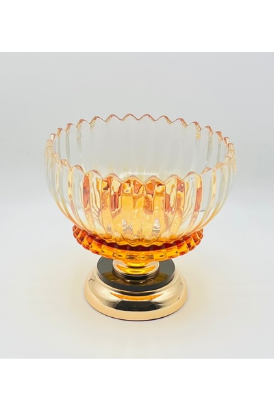 Furkan METAL ALTIN AYAKLI BAL CAM MEYVELİK
