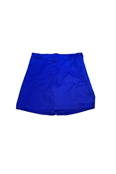 nacar çarşı Kız Çocuk Beli Lastikli Spor Model Okul Kanvars Keten Şort Etek