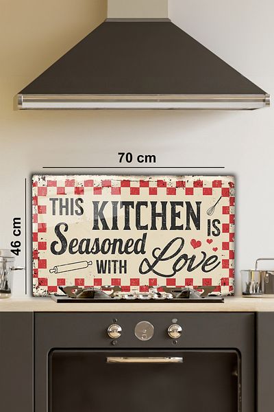 Rosyvien Motivational Lettering Glass Stove Back Protector, Kitchen Built-In and Countertop Protection, Tempered and Rated