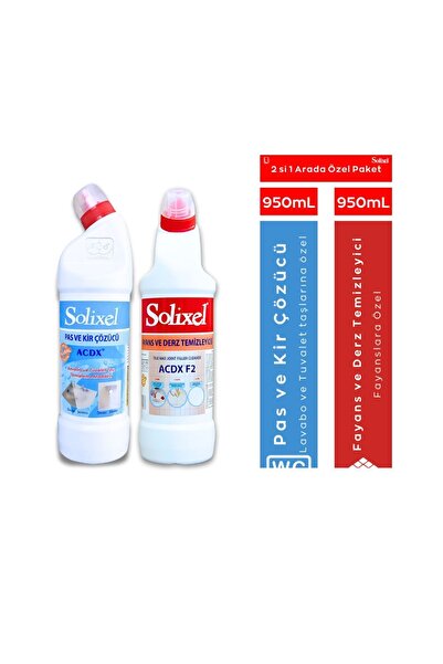 SOLİXEL Banyo Tuvalet Ve Lavabo 950 ml Fayans Ve Derz Dolgu Temizleyici 950 M...