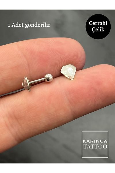 Karınca Piercing Star Diamond Butterfly Rhinestone Helix Flat Conch Standard Lobe Ear Earring Tragus Piercing Surgical Steel