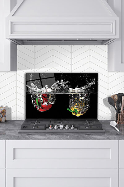 Rosyvien Протектор за котлони Peppers in Water Glass - закален и ламиниран за...