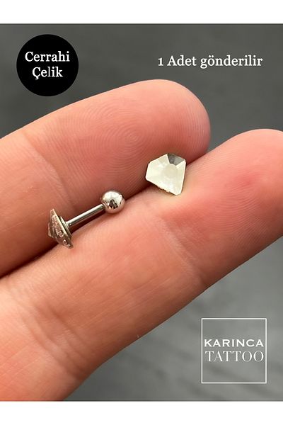 Karınca Piercing Star Diamond Butterfly Rhinestone Helix Flat Conch Standard Lobe Ear Earring Tragus Piercing Surgical Steel