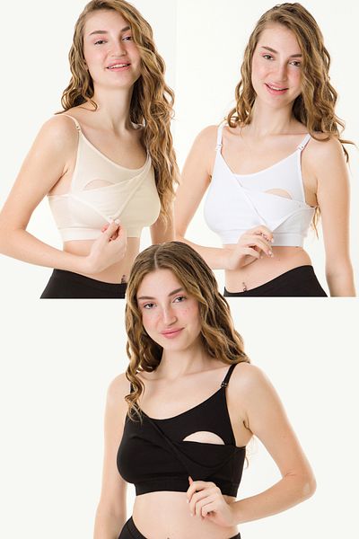par lingerie pl КОМПЛЕКТ ПОЛОВИНКА ЗА КЪРМАНЕ 3-ЧАСТИ - HG0121 Black-White-Skin