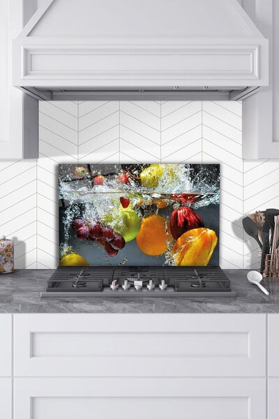 Rosyvien Fruit in Water - Glass Stove, Kitchen Built-In and Countertop Protec...
