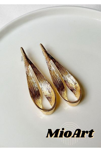 MioArt Vintage Leaf Shaped Women's Earrings - Water Drop