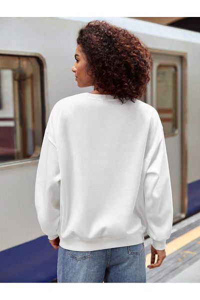Revasser Malibu Custom Colorful Printed Women's Oversize Cotton Crew Neck Sweatshirt
