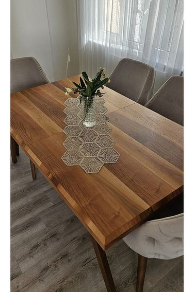 ZESA HOME Шикозен цветен тюл с дантелен шарен бегач