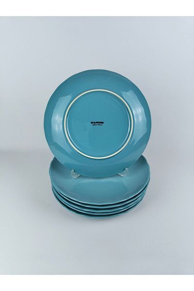 Kütahya Porselen Diamond Series - Baby Blue 26 Cm, 6-Piece Serving Plate