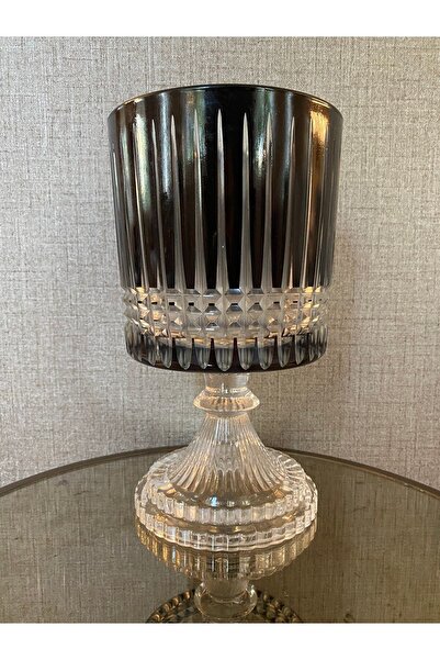 Genel Markalar Dekoratif Home Dekoratif Siyah Desenli Ayaklı Mumluk Vazo