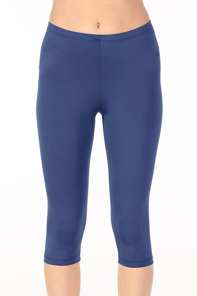vawensea Women's Lycra Knee Length Sea Pool Swimming Tights Navy Blue