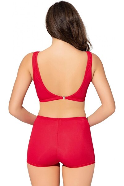 Argisa Tulle Transparent Bikini with Shorts 5035 Red