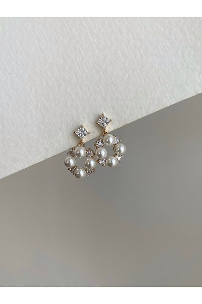 Owentis Elegant Steel Pearl Lousia Earrings - No Darkening