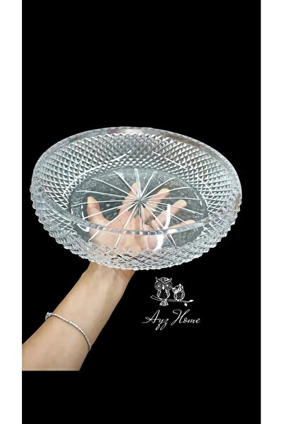AYZ HOME Handmade Cut Crystal Glass Salad Bowl / Presentation Bowl 22cm