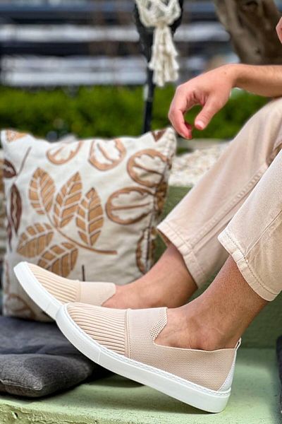 Kuback Beige Knitwear Summer Men's Shoes - KB114