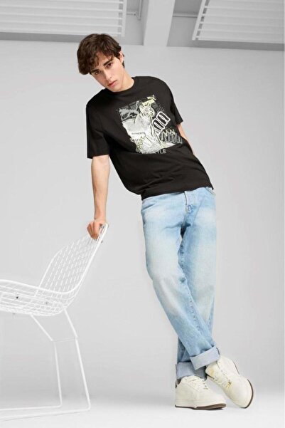 Puma ΓΡΑΦΙΚΟ 683213 01 Μπλουζάκι με στάμπα Μαύρο S-XXL