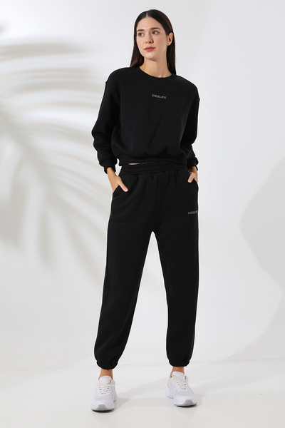 Endies طقم رياضي مطبوع بالحقن 21698 أسود