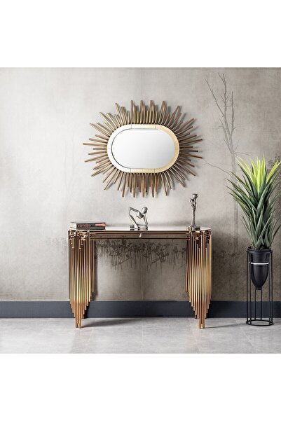 VOVOKO Aynalı Dresuar Takım Dresuar Pufsuz 140cm Ultra Lak Kaplama Konsol