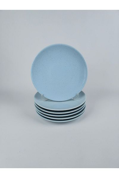 Kütahya Porselen 20 Cm Porcelain Baby - Blue Dot Patterned Dessert Plate