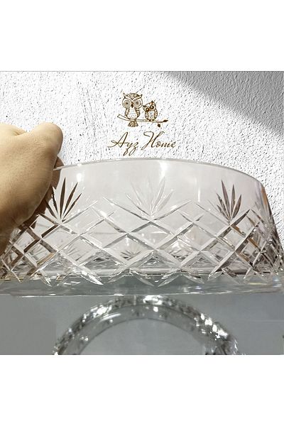 AYZ HOME Glass Salad Cutting Crystal Handheld Presentation Bowl