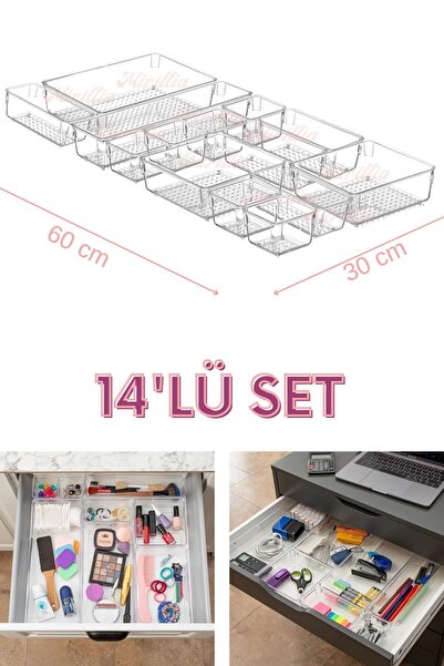 Mirilliahome 14-секційний органайзер для шухляд, органайзер для прикрас та ко...