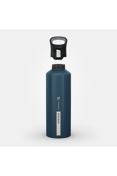 Decathlon Blue Aluminum Flask - 1 L - Casual & Sports Outdoor - Mh500