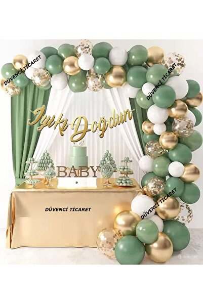 DÜVENCİ TİCARET KÜF YEŞİLLİ LÜKS ZİNCİR BALON SET