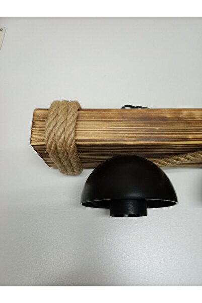 Özcan Life Vintage, Otantik 2li Ahşap, Rustik Avize E27 Duylu