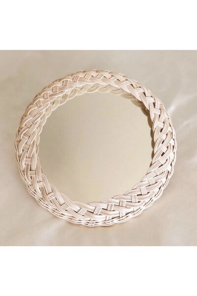 Veneris Home Rattan Bambu Hasır Ayna 25 Cm