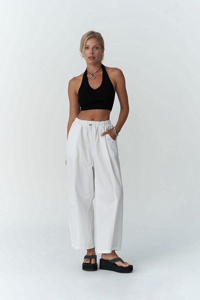 MAİ COLLECTİON Weiße lockere Gael-Hose