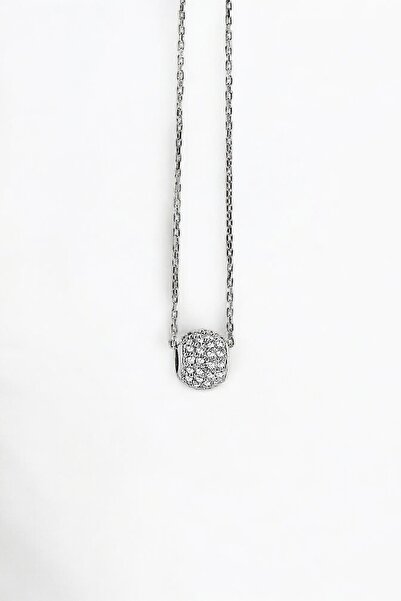 jelux silver Gümüş 925 Ayar 45 Cm Toplu Taşlı Kadın Kolye