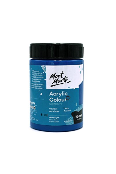 Mont Marte MM Akrilik Renkli Boya Signature 300ml - Deep Cyan