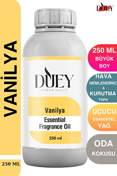 DUEY Vanilya Uçucu Yağ 250 ml Mum Esansı, Oda Kokusu, Hava Nemlendiricisi, Ça...