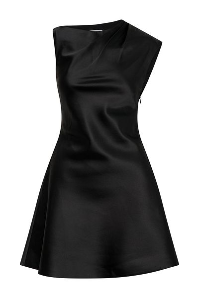 NALINCI Satin Mini Evening Dress - Built-in Design