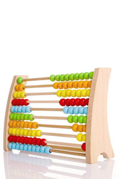 Macco Mobilya Wooden Colorful Beaded Abacus Educational Montessori Toy