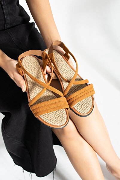 star shoes Lastikli Süet Kadın Sandalet