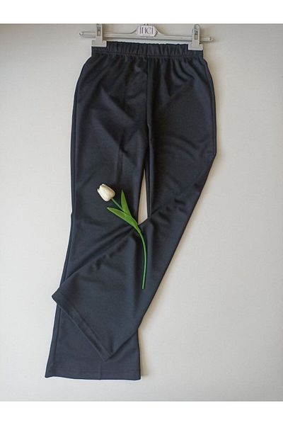 Butik Flared Leg Crep Trousers-050-Black
