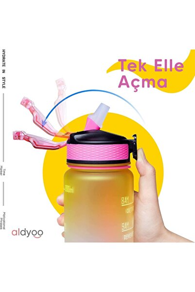 Lumie 1000ml Water Bottle with Straw - Motivational Tritan Bpa Water Bottle, No Leakage