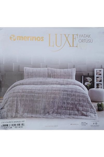 Merinos Luxe Bedspread Set - Rabbit Hair / 230*250 Cover - 2 Pieces 50*70 Pillowcases