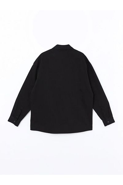 LC Waikiki Ανδρικό πουκάμισο LCW Casual Gabardine - Μαύρο, Άνετο, Μακρυμάνικο