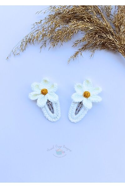 Masal Örgü Dünyası Wonderful Water Lily Series - Handmade and Hair Accessory from Natural Strings