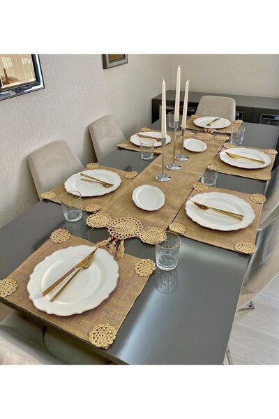 Parla Life Set de 6 plăci de plută cu motiv tricotat manual