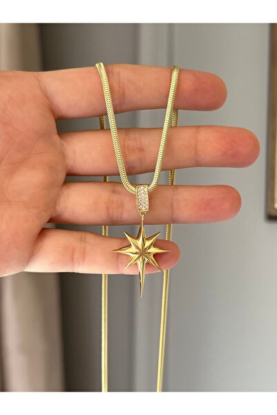 emy by emel luxury silver jewelry Altın Kaplama Balık Sırtı Zincirli Kutup Yı...