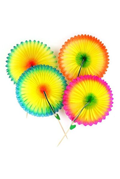 adin tasarım Yelpaze Kürdan 50 Adet 10 cm Muffin Cupcake Pasta Süsü Koktely Ç...