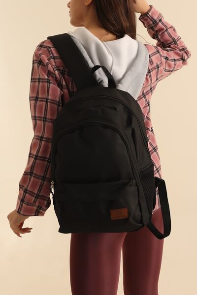 Rosmod Unisex Black Backpack with Lots of Eyelets