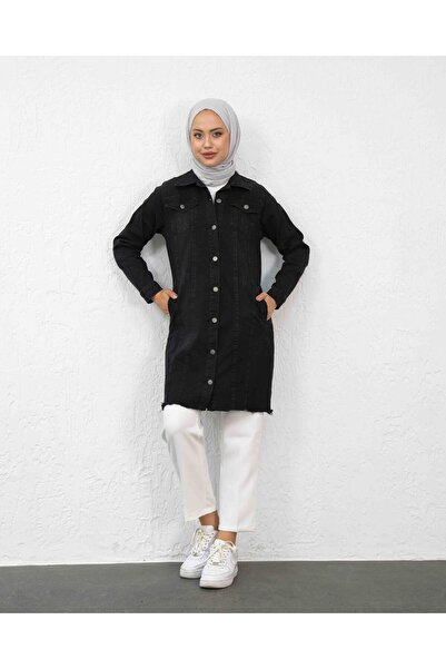 sorisso سترة طويلة من الدنيم بتفاصيل شرابة